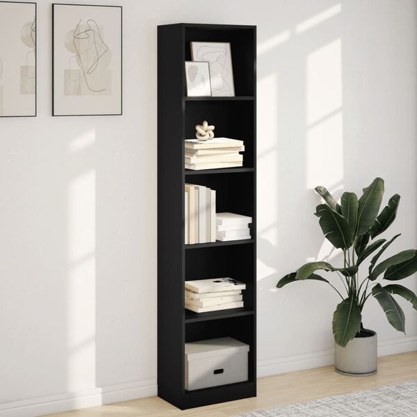 vidaXL Bookcase Black 40x24x176 cm Engineered Wood