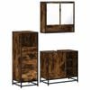 vidaXL 3 Piece Bathroom Furniture Set Smoked Oak Engineered Wood