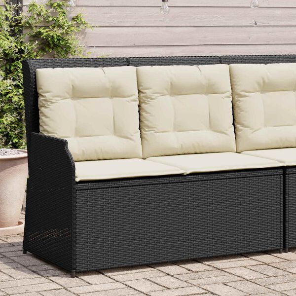 vidaXL Garden Bench Black Poly Rattan