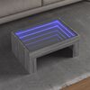vidaXL Coffee Table with Infinity LED Grey Sonoma 70x50x30 cm