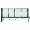 vidaXL Fence Gate Steel 300x125 cm Green