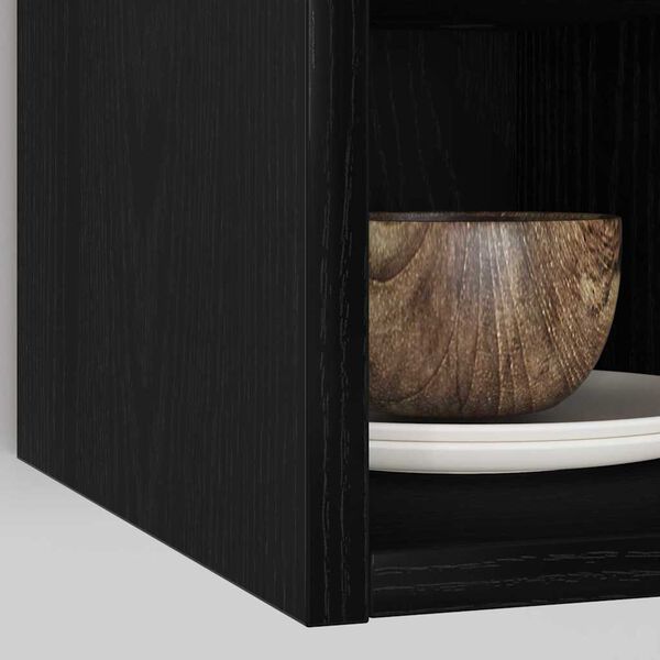 vidaXL Hanging Cabinet Black oak 20 x 29.5 x 60 cm Engineered Wood