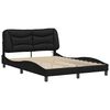 vidaXL Bed Frame with LED without Mattress "Hvar" Black 140x190 cm