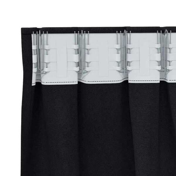 vidaXL Blackout Curtains with Rings 2 pcs Black 140 x 140 cm Polyester
