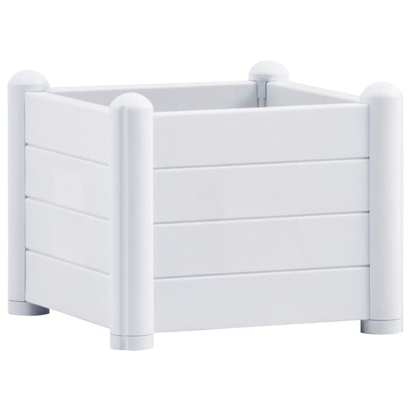 vidaXL Garden Raised Bed PP White 43x43x35 cm