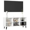 vidaXL TV Cabinet with Metal Legs White 103.5x30x50 cm