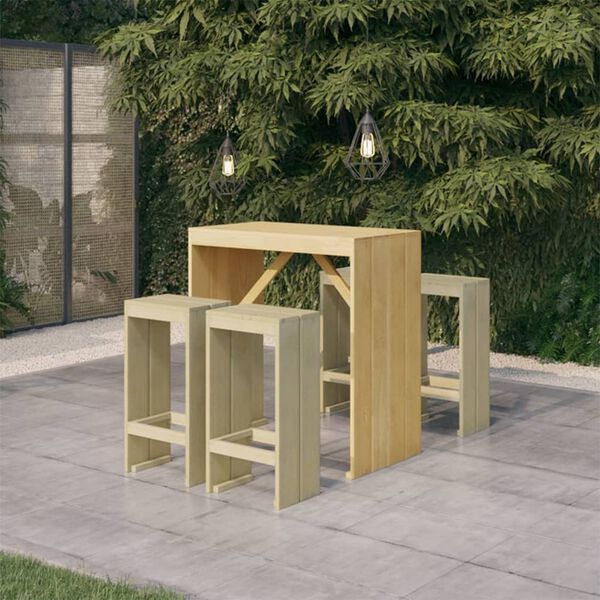 vidaXL 5 Piece Garden Bar Set Impregnated Pinewood