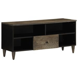 vidaXL TV Cabinet Black 100x33x46 cm Solid Wood Mango
