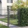 vidaXL Fence Gate with Lock Grey 170 x 100 cm Powder-coated steel