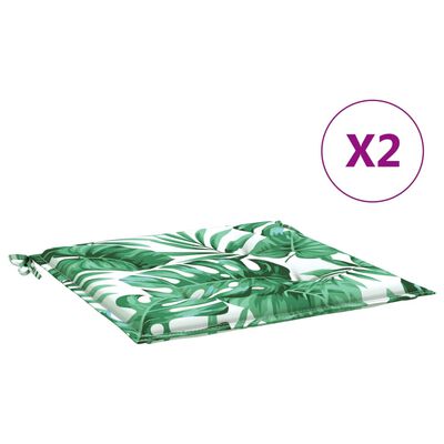 vidaXL Chair Cushions 2 pcs Leaf Pattern 50x50x3 cm Fabric