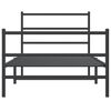 vidaXL Metal Bed Frame without Mattress with Footboard&nbsp;Black 100x190cm