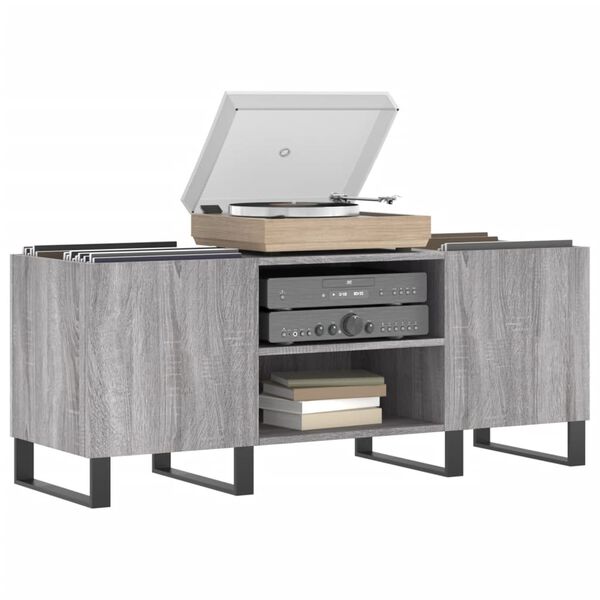 vidaXL Record Cabinet Grey Sonoma 121x38x48 cm Engineered Wood