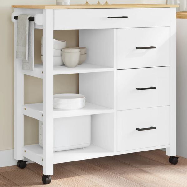 vidaXL Kitchen Trolley MONZA 84x40x88.5 cm Solid Wood Pine