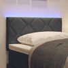 vidaXL LED Headboard with Headboard Dark Grey 80 cm Faux Leather