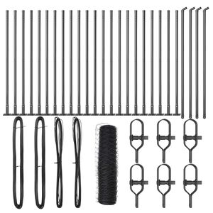 vidaXL Fence Post Grey 50 x 1 m (50 mm mesh) Steel and PVC