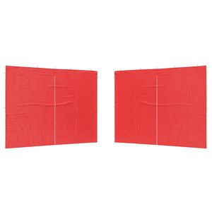 vidaXL Party Tent Sidewall 2 pcs 300 x 195 cm Red PE and Steel