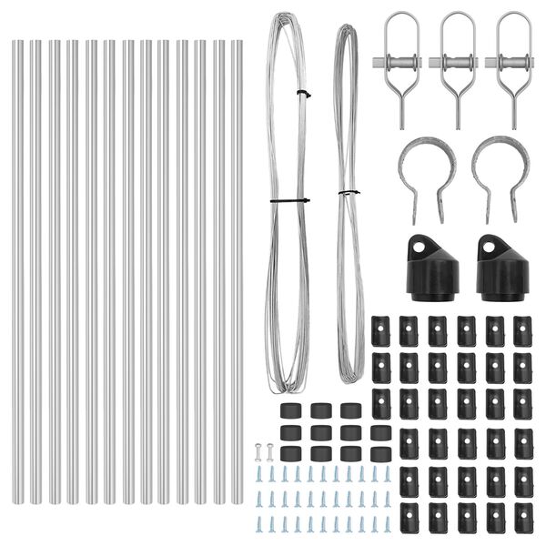 vidaXL Fence Post 13 pcs Silver Steel