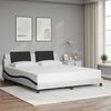 vidaXL Bed Frame without Mattress "Zadar" White and Black 180x200 cm Super King Faux Leather