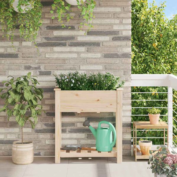 vidaXL Garden Planter Beige 71 x 37 x 76.5 cm Solid Fir Wood
