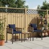 vidaXL Outdoor Furniture Set 3 pcs Grey and Navy Blue PE Rattan