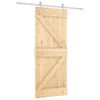 vidaXL Sliding Door Natural and White 85 x 210 cm Solid Pine Wood