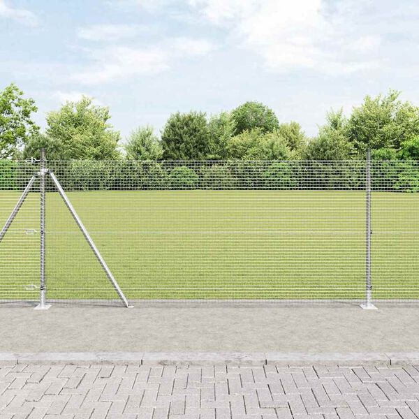 vidaXL Fence Post Silver 10 x 1 m (19 x 19 mm mesh) Steel