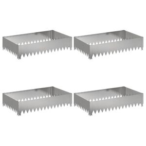 vidaXL Lawn Edging 4 pcs 100 x 60 x 20 cm Steel Silver