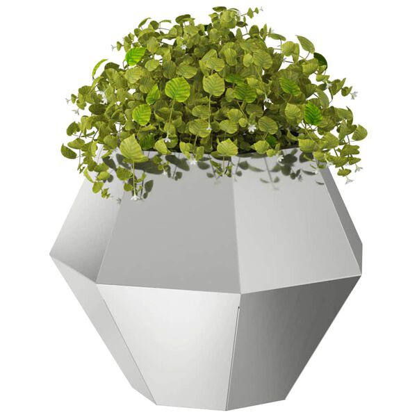vidaXL Planter 2 pcs Silver 50 x 50 x 40 cm Galvanised Steel