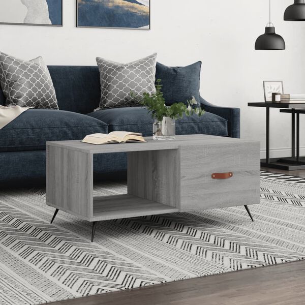 vidaXL Coffee Table Grey Sonoma 90x50x40 cm Engineered Wood