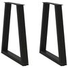 vidaXL Dining Table Legs V-Shape 2 pcs Black 60x(72-73.3) cm Steel