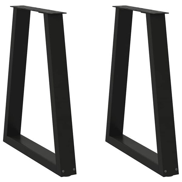 vidaXL Dining Table Legs V-Shape 2 pcs Black 60x(72-73.3) cm Steel