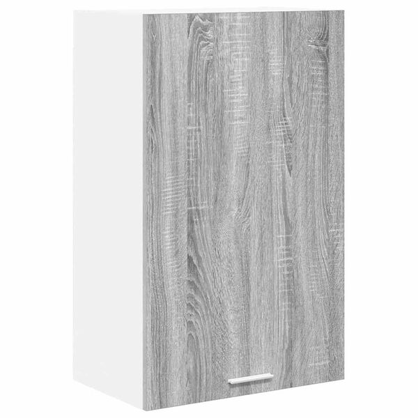 vidaXL Hanging Cabinet with Door Grey Sonoma and White 50 x 31 x 80 cm