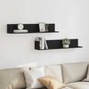 vidaXL Wall Shelves 2 pcs Black 100x16.5x16.5 cm Engineered Wood