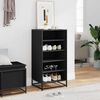 vidaXL Shoe Rack Black 48x38x97.5 cm Engineered Wood