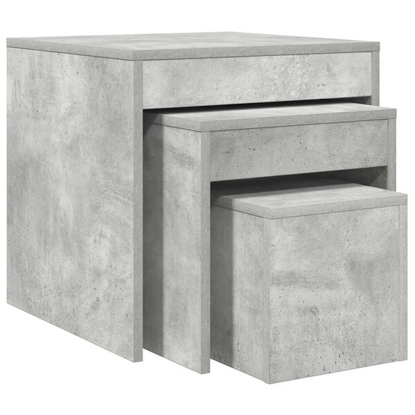 vidaXL Nesting Tables 3 pcs Concrete Grey Engineered Wood