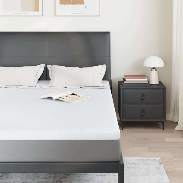 vidaXL Mattress Topper White 160 x 200 x 5 cm Jaquard Fabric