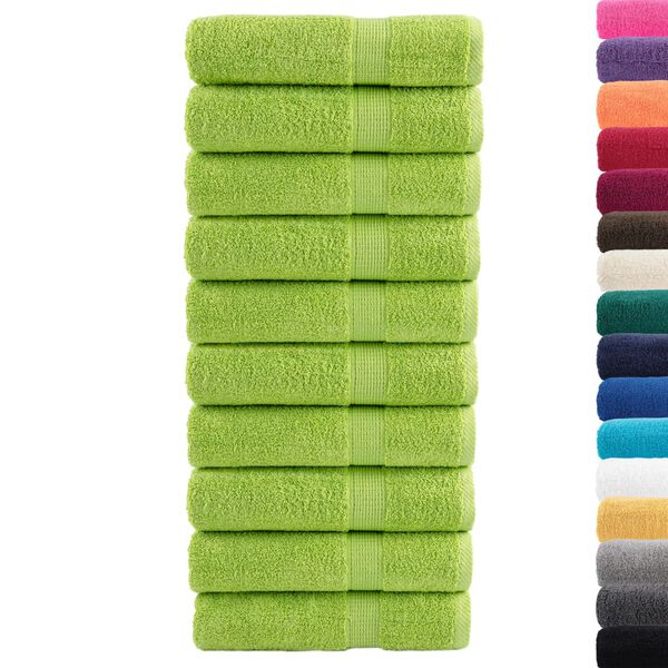 vidaXL Premium Bath Towels "SOLUND" 10 pcs Apple Green 100x150 cm 600 gsm