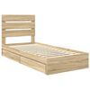 vidaXL Storage Bed with Drawer Sonoma Oak 100 x 200 cm Engineered Wood