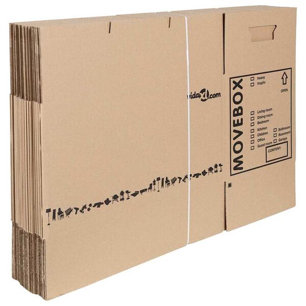 vidaXL Moving Box 20 pcs Natural 59 x 31.5 x 31.5 cm Cardboard