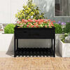 vidaXL Planter with Shelf Black 111.5x111.5x81 cm Solid Wood Pine