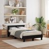 vidaXL Bed Frame with Headboard Black oak 135 x 190 cm Engineered wood