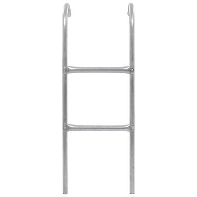 vidaXL 2-Step Trampoline Ladder Steel Silver 102.6 cm