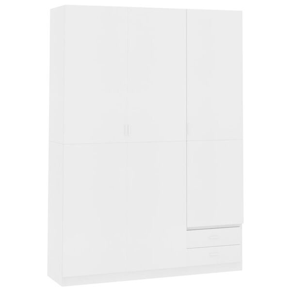 vidaXL 3-Door Wardrobe White 120x50x180 cm Engineered Wood