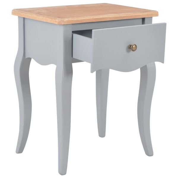vidaXL Nightstand Grey and Brown 40x30x50 cm Solid Pine Wood