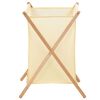 vidaXL Laundry Basket Cedar Wood and Fabric Beige 42x41x64 cm