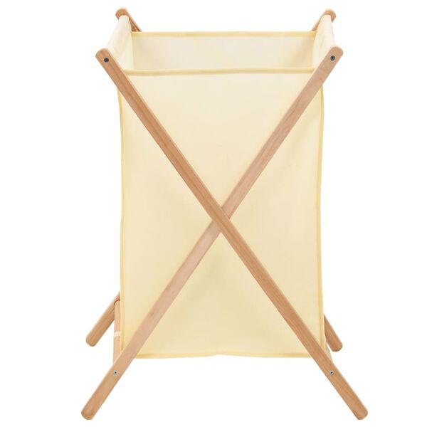 vidaXL Laundry Basket Cedar Wood and Fabric Beige 42x41x64 cm