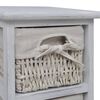 vidaXL Wooden Storage Rack 4 Weaving Baskets White