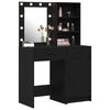 vidaXL Dressing Table Set with Drawer 2 pcs Black Oak Engineered Wood