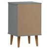 vidaXL Bedside Cabinet MOLDE Grey 40x35x65 cm Solid Wood Pine