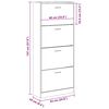 vidaXL Shoe Cabinet Sonoma Oak 63x24x147 cm Engineered Wood